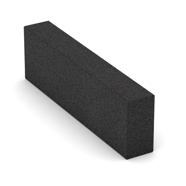 Aufsicht auf die Unterseite, also die Bodenseite von WARCO-Formteil 7028 - Gummi bloktrin af gummigranulat im Format 100 x 30 x 15 cm.