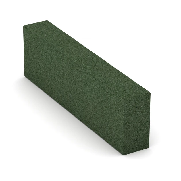 Aufsicht auf die Unterseite, also die Bodenseite von WARCO-Formteil 7030 - Gummi bloktrin af gummigranulat im Format 100 x 30 x 15 cm.