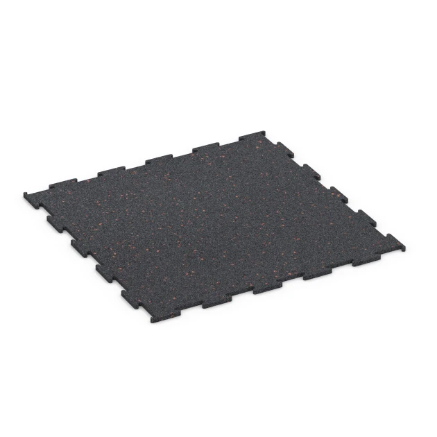Aufsicht auf die Unterseite, also die Bodenseite von WARCO-Formteil 6456 - Fitnessgulv Kompakt im Format 50 × 50 × 0,8 cm.