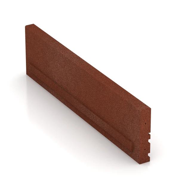 Aufsicht auf die Unterseite, also die Bodenseite von WARCO-Formteil 3785 - Gummi Bordsten im Format 100 × 5 × 25 cm.