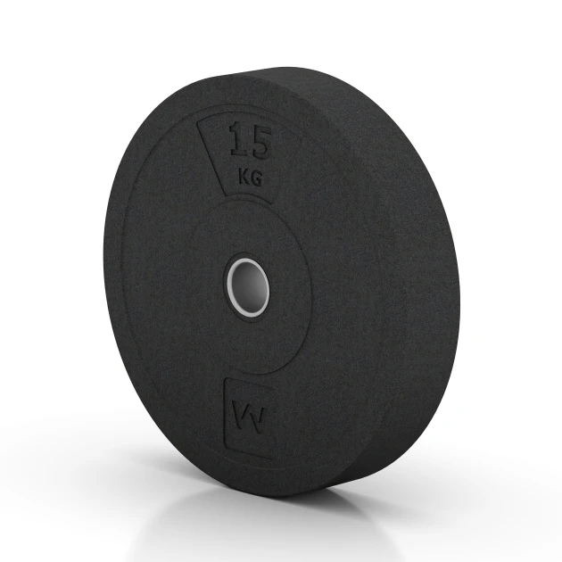 Aufsicht auf die Unterseite, also die Bodenseite von WARCO-Formteil 6086 - Bumper plate im Format 15 kg | ø 45,4 x 8,61 cm.