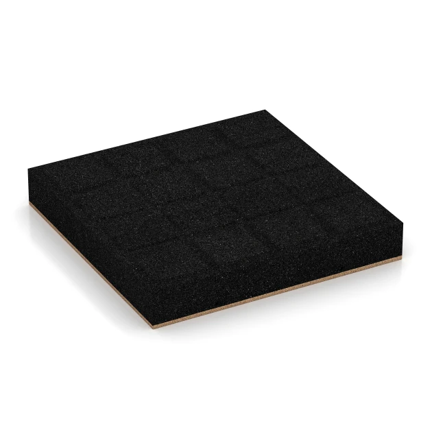 Aufsicht auf die Unterseite, also die Bodenseite von WARCO-Formteil 6234 - Faldsikringsfliser im Format 50 x 50 x 8 cm.