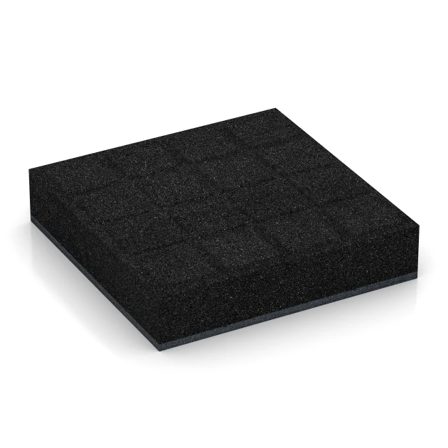 Aufsicht auf die Unterseite, also die Bodenseite von WARCO-Formteil 6230 - Faldsikringsfliser im Format 50 x 50 x 11 cm.