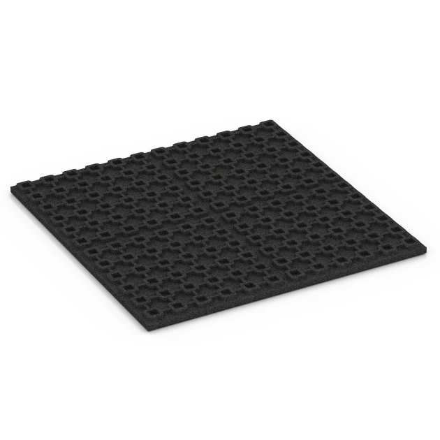 Aufsicht auf die Unterseite, also die Bodenseite von WARCO-Formteil 6383 - Stallmatte Komfort im Format 100 x 100 x 4 cm.