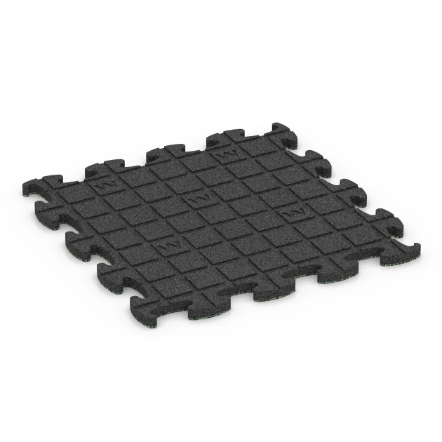 Aufsicht auf die Unterseite, also die Bodenseite von WARCO-Formteil 6825 - Fitness Active gulvflise im Format 44,6 x 44,6 x 1,8 cm.
