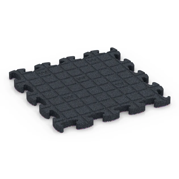 Aufsicht auf die Unterseite, also die Bodenseite von WARCO-Formteil 6846 - Fitness Active gulvflise im Format 44,6 x 44,6 × 2,8 cm.