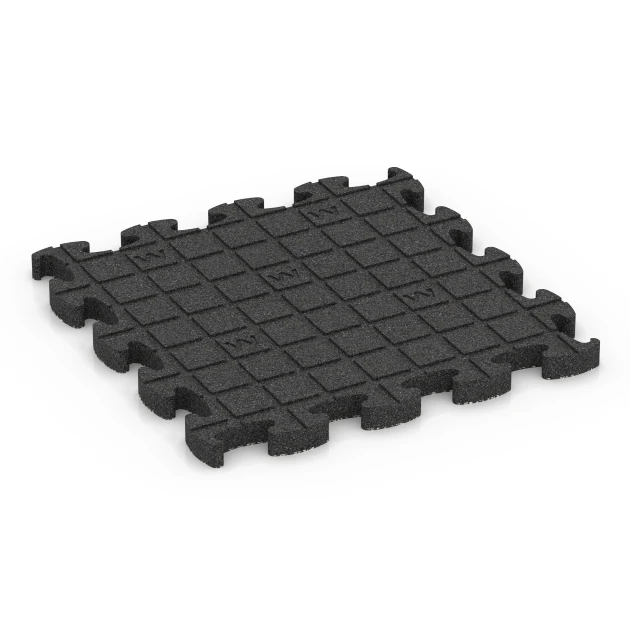 Aufsicht auf die Unterseite, also die Bodenseite von WARCO-Formteil 6877 - Fitnessgulv Max System im Format 46 x 46 × 2,8 cm.