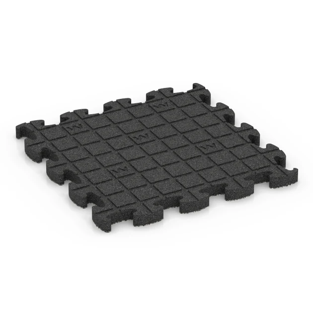 Aufsicht auf die Unterseite, also die Bodenseite von WARCO-Formteil 6878 - Fitnessgulv Max System im Format 46 x 46 × 2,8 cm.