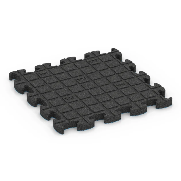 Aufsicht auf die Unterseite, also die Bodenseite von WARCO-Formteil 6884 - Fitnessgulv Max System im Format 46 x 46 × 2,8 cm.