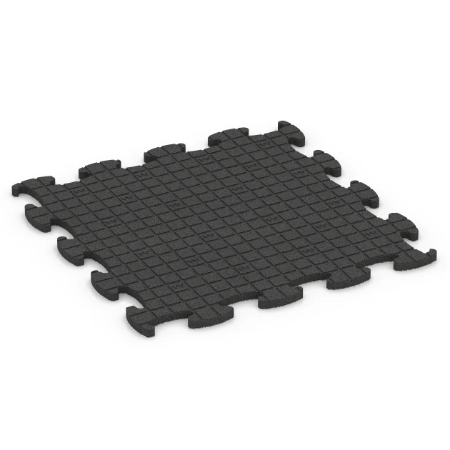 Aufsicht auf die Unterseite, also die Bodenseite von WARCO-Formteil 6887 - Fitnessgulv Max System im Format 98 x 98 x 2,8 cm.