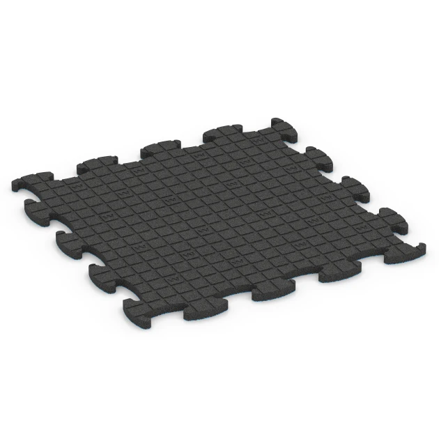 Aufsicht auf die Unterseite, also die Bodenseite von WARCO-Formteil 6893 - Fitnessgulv Max System im Format 98 x 98 x 2,8 cm.