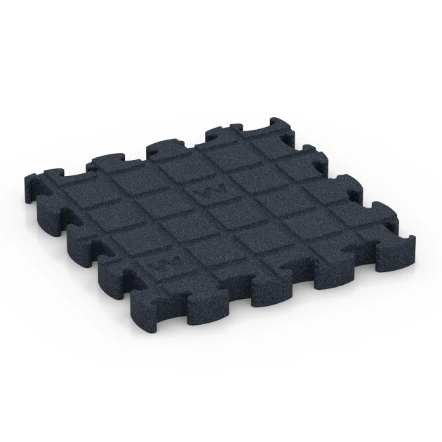 Aufsicht auf die Unterseite, also die Bodenseite von WARCO-Formteil 6965 - Fitness Premium studiegulv im Format 28,9 x 28,9 x 2,8 cm.