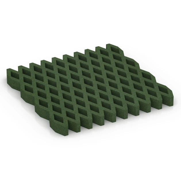 Aufsicht auf die Unterseite, also die Bodenseite von WARCO-Formteil 7014 - Faldsikringsgræsrist im Format 100 × 100 × 8 cm.