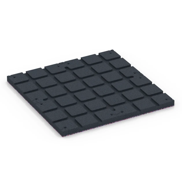 Aufsicht auf die Unterseite, also die Bodenseite von WARCO-Formteil 7137 - Udendørs træningsgulv im Format 60 x 60 x 3 cm | 0,36 m².