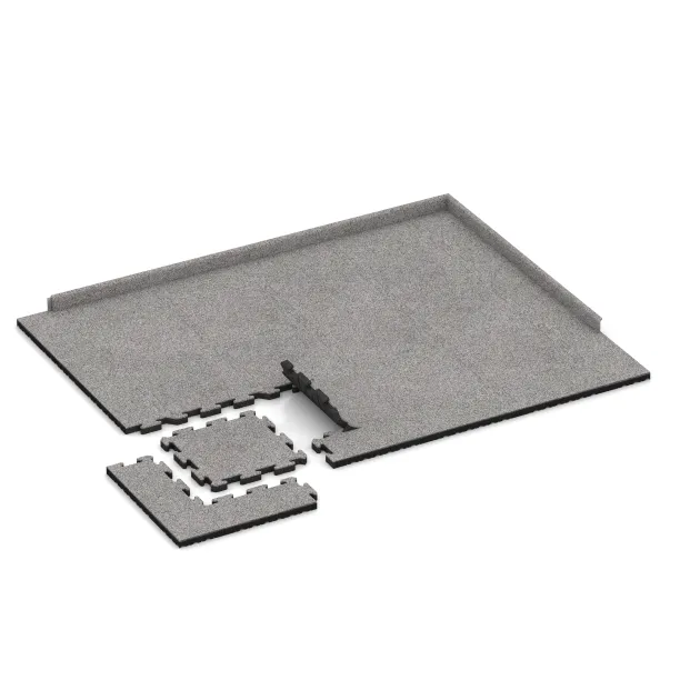 Typische Verlegung oder Einbausituation für den Artikel 4546 von WARCO - Poolflise, Farbton Grå Melange in der Abmessung 500 x 500 x 40 mm.