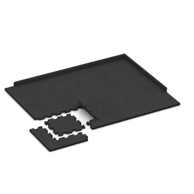 Typische Verlegung oder Einbausituation für den Artikel 4185 von WARCO - Gummibelægning til sport, Farbton Anthracite in der Abmessung 500 x 500 x 40 mm.