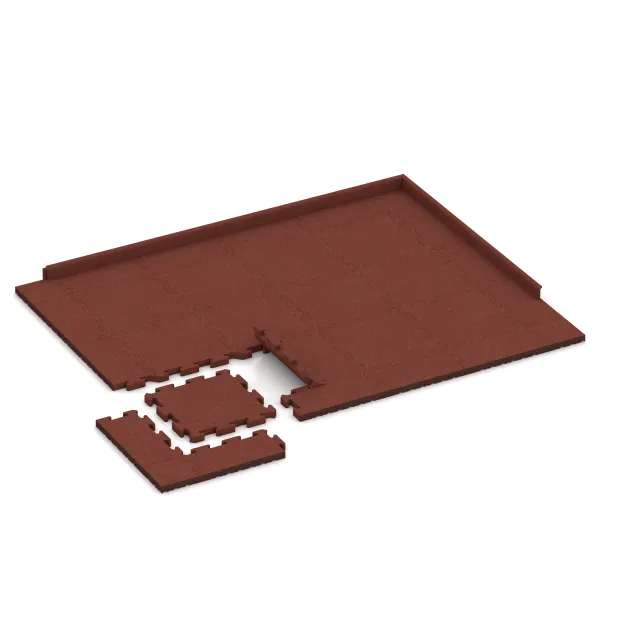 Typische Verlegung oder Einbausituation für den Artikel 4186 von WARCO - Gummibelægning til sport, Farbton Murstenrød in der Abmessung 500 x 500 x 40 mm.