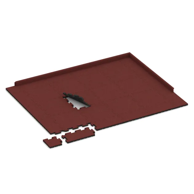 Typische Verlegung oder Einbausituation für den Artikel 5297 von WARCO - Poolflise, Farbton Korallerød in der Abmessung 500 x 500 x 30 mm.