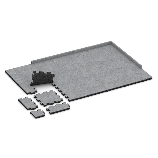 Typische Verlegung oder Einbausituation für den Artikel 4563 von WARCO - Gummibelægning til sport HD, Farbton Grå Melange in der Abmessung 500 x 500 x 50 mm.