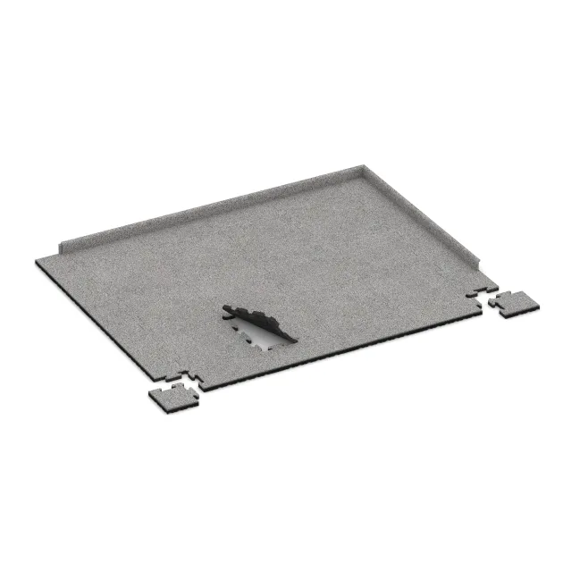 Typische Verlegung oder Einbausituation für den Artikel 4848 von WARCO - Hjørneplade, Farbton Grå Melange in der Abmessung 235 x 235 x 30 mm.