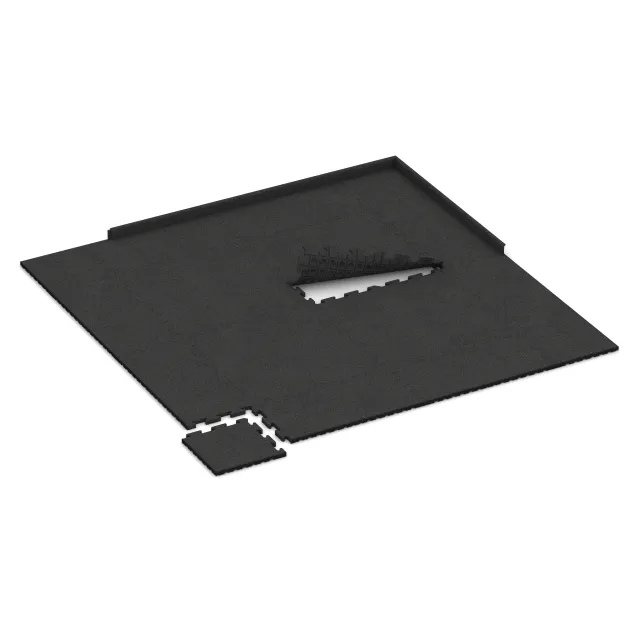 Typische Verlegung oder Einbausituation für den Artikel 5085 von WARCO - Hjørneplade HD, Farbton Anthracite in der Abmessung 485 x 485 x 30 mm.