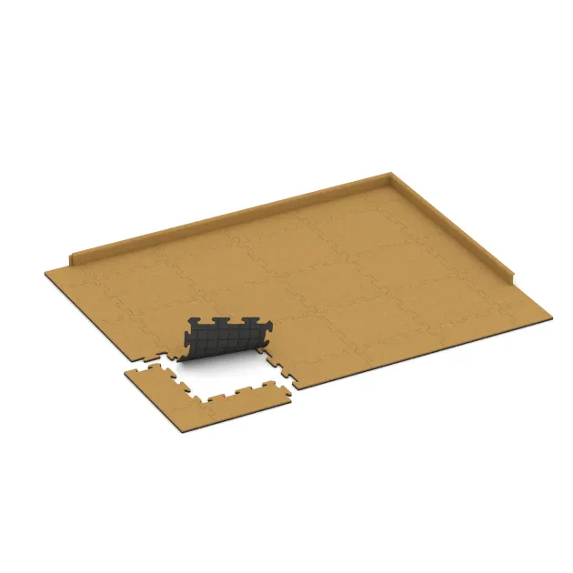 Typische Verlegung oder Einbausituation für den Artikel 6206 von WARCO - Gulvflise 1,8 cm, Farbton Citrongul in der Abmessung 500 x 500 x 18 mm.