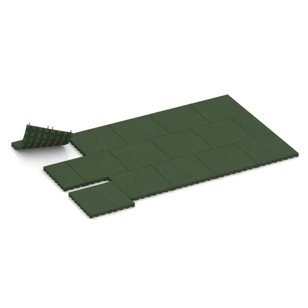 Typische Verlegung oder Einbausituation für den Artikel 3864 von WARCO - Schallschutzplatte, Farbton Græsgrøn in der Abmessung 500 x 500 x 45 mm.
