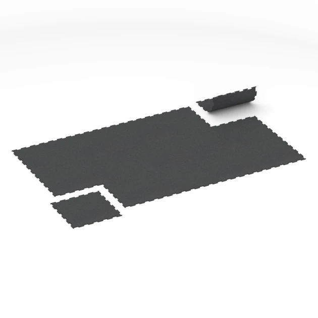 Typische Verlegung oder Einbausituation für den Artikel 6455 von WARCO - Fitnessgulv Kompakt, Farbton Antracit in der Abmessung 50 × 50 × 0,8 cm.