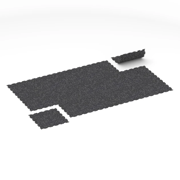 Typische Verlegung oder Einbausituation für den Artikel 6458 von WARCO - Fitnessgulv Kompakt, Farbton Let Grå Sprøjtet in der Abmessung 50 × 50 × 0,8 cm.