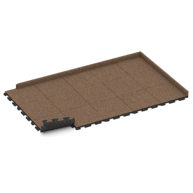 Typische Verlegung oder Einbausituation für den Artikel 1211 von WARCO - Poolflise Klassisk, Farbton Bast & Bark in der Abmessung 500 x 500 x 30 mm.
