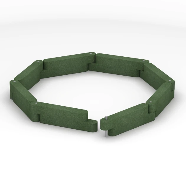 Typische Verlegung oder Einbausituation für den Artikel 6641 von WARCO - Gummikantsten, Farbton Græsgrøn in der Abmessung 100 x 15 x 30 cm.