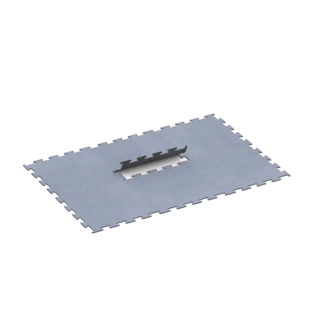 Typische Verlegung oder Einbausituation für den Artikel 6146 von WARCO - Fitness Performance Elite Træningsgulv, Farbton Disgrå in der Abmessung 100 x 100 x 1 cm | 1,00 m².