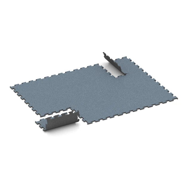 Typische Verlegung oder Einbausituation für den Artikel 6166 von WARCO - Fitness Performance Elite Træningsgulv, Farbton Ældet sølv in der Abmessung 50 x 50 x 1,5 cm | 0,25 m².