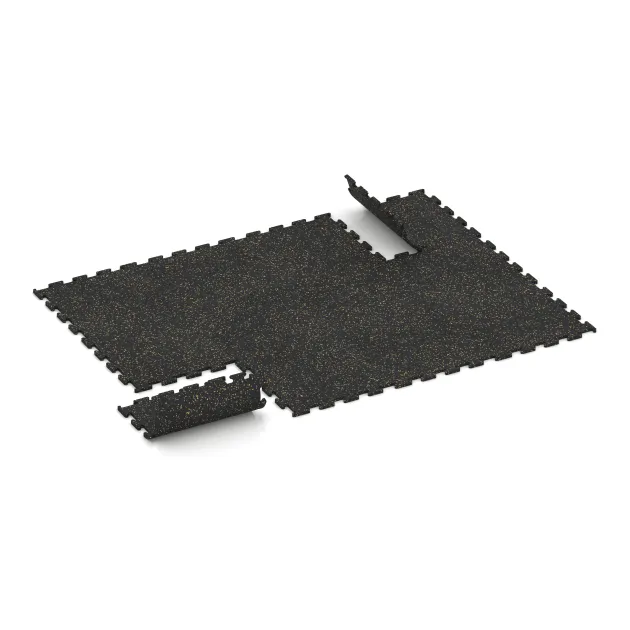 Typische Verlegung oder Einbausituation für den Artikel 3768 von WARCO - Fitness Performance Elite Træningsgulv, Farbton Let Gul Sprøjtet in der Abmessung 500 x 500 x 15 mm.