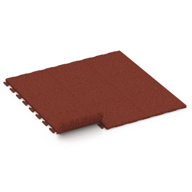 Typische Verlegung oder Einbausituation für den Artikel 7053 von WARCO - Gummiflise Linea, Farbton Murstenrød in der Abmessung 50 x 50 x 3 cm | 0,25 m².
