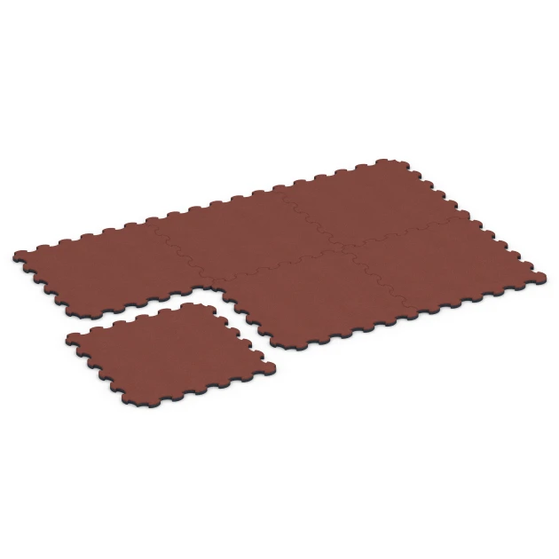 Typische Verlegung oder Einbausituation für den Artikel 6392 von WARCO - Stallmatte Puzzle, Farbton Murstensrød in der Abmessung 102,5 x 102,5 x 3 cm | 1,05 m².