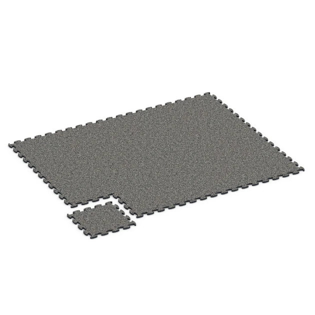 Typische Verlegung oder Einbausituation für den Artikel 6751 von WARCO - Legemåtte gummifliser, Farbton Mørkegrå granit in der Abmessung 44,6 x 44,6 x 1,8 cm.