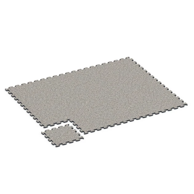 Typische Verlegung oder Einbausituation für den Artikel 6824 von WARCO - Fitness Active gulvflise, Farbton Grå granit in der Abmessung 44,6 x 44,6 x 1,8 cm.