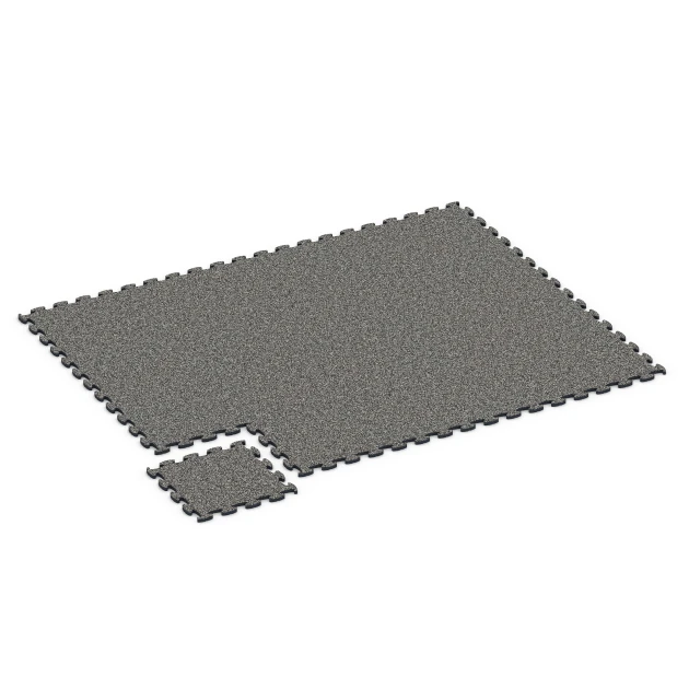 Typische Verlegung oder Einbausituation für den Artikel 6895 von WARCO - Hundesportgulv til indendørs, Farbton Mørkegrå granit in der Abmessung 44,6 x 44,6 x 1,8 cm.