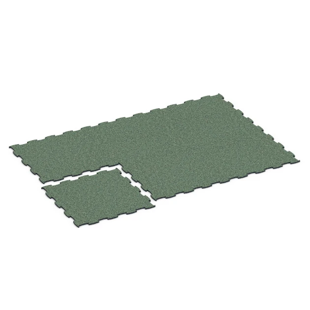 Typische Verlegung oder Einbausituation für den Artikel 6834 von WARCO - Fitness Active gulvflise, Farbton Engelsk græs in der Abmessung 97,1 x 97,1 × 1,8 cm.