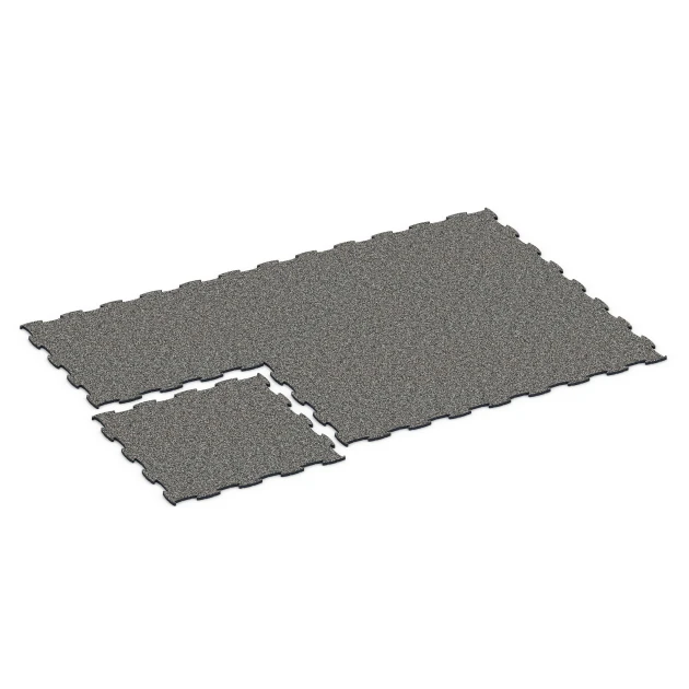 Typische Verlegung oder Einbausituation für den Artikel 6922 von WARCO - Messegulv klikflise, Farbton Mørkegrå granit in der Abmessung 97,1 x 97,1 × 1,8 cm.