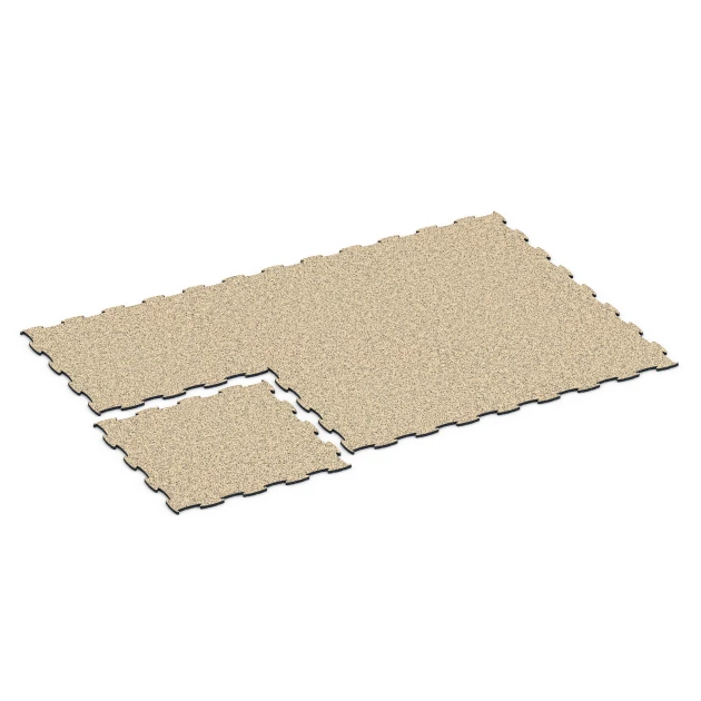 Typische Verlegung oder Einbausituation für den Artikel 6874 von WARCO - Fitnessgulv Max System, Farbton Travertin in der Abmessung 97,1 x 97,1 × 1,8 cm.