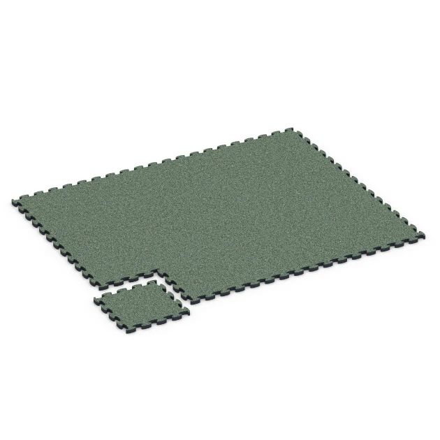 Typische Verlegung oder Einbausituation für den Artikel 6879 von WARCO - Fitnessgulv Max System, Farbton Engelsk græs in der Abmessung 44,6 x 44,6 × 2,8 cm.