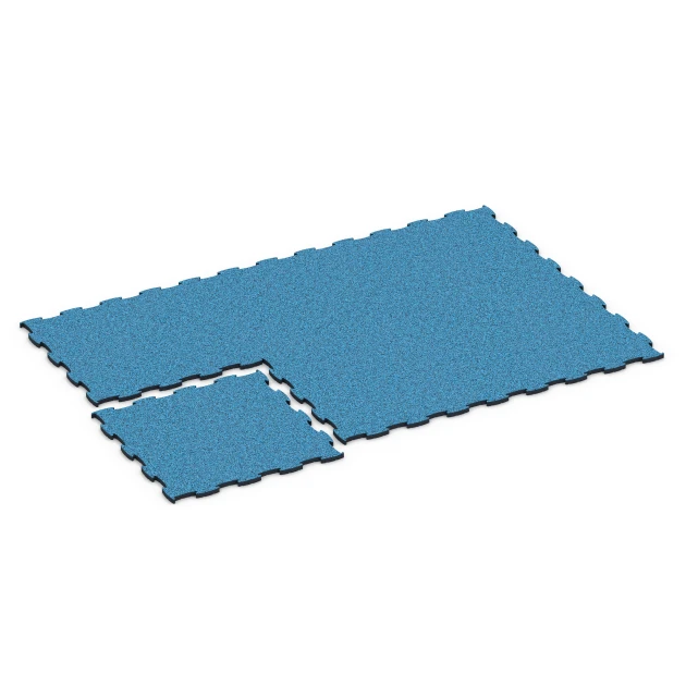 Typische Verlegung oder Einbausituation für den Artikel 6893 von WARCO - Fitnessgulv Max System, Farbton Atlantisk in der Abmessung 97,1 x 97,1 x 2,8 cm.