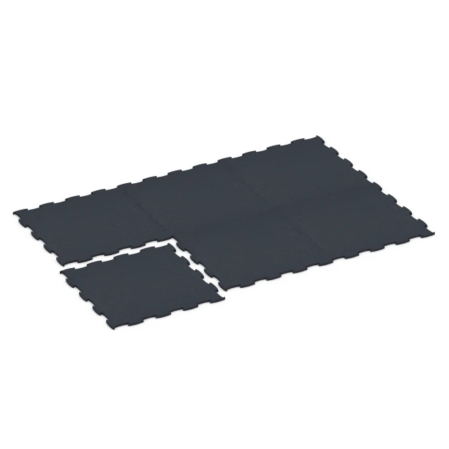 Typische Verlegung oder Einbausituation für den Artikel 6968 von WARCO - Fitness Premium studiegulv, Farbton Antracit in der Abmessung 99 x 99 x 1,8 cm.