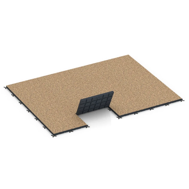 Typische Verlegung oder Einbausituation für den Artikel 7144 von WARCO - Udendørs træningsgulv, Farbton Terrakotta in der Abmessung 60 x 60 x 4 cm | 0,36 m².