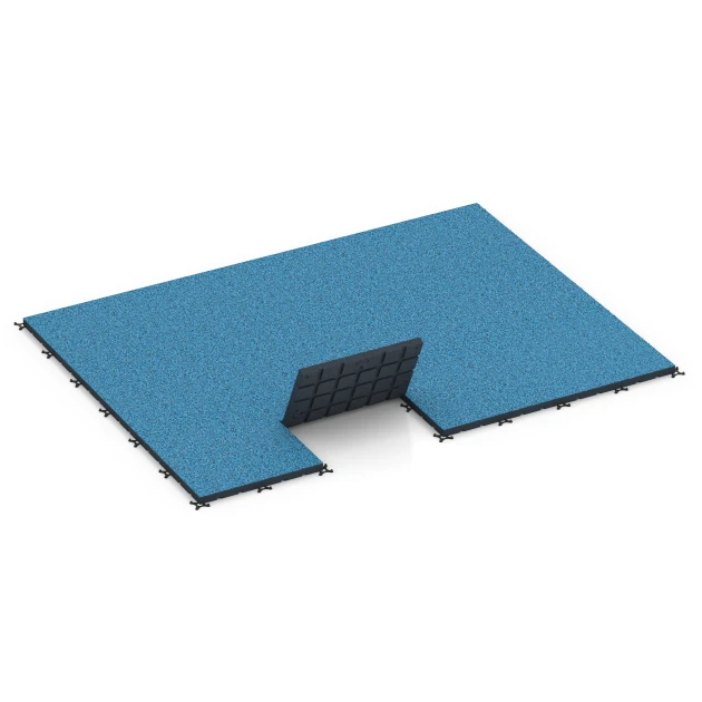 Typische Verlegung oder Einbausituation für den Artikel 7148 von WARCO - Udendørs træningsgulv, Farbton Atlanterhav in der Abmessung 60 x 60 x 4 cm | 0,36 m².
