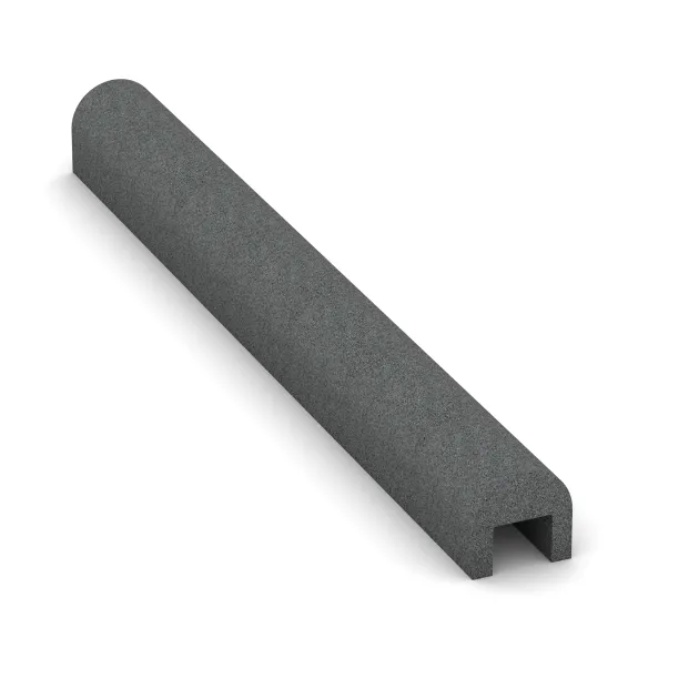 Foto der hinteren Seite vom unsymmetrischen WARCO-Formteil 2583: Bordsteinkappe, Design Skifergrå, Maße 1000 x 100 x 100 - [50 x 50]mm.